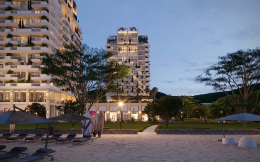 Luxurious two bedrooms apartment with the sea view at the beachfront complex in Budva