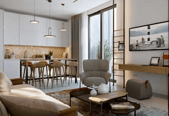 Two-bedroom apartment in Alba building, Boka Place